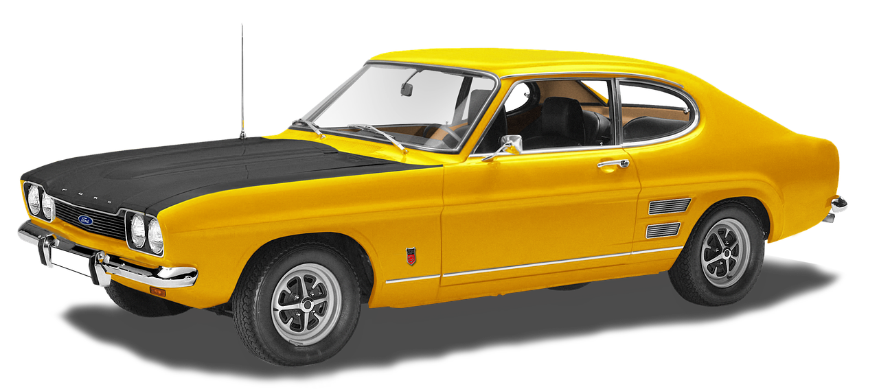 classic yellow car